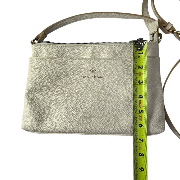 Nanette Lepore Leather Crossbody Bag, Purse.  White.  Zipper Top Long Adjustable - Picture 10 of 10